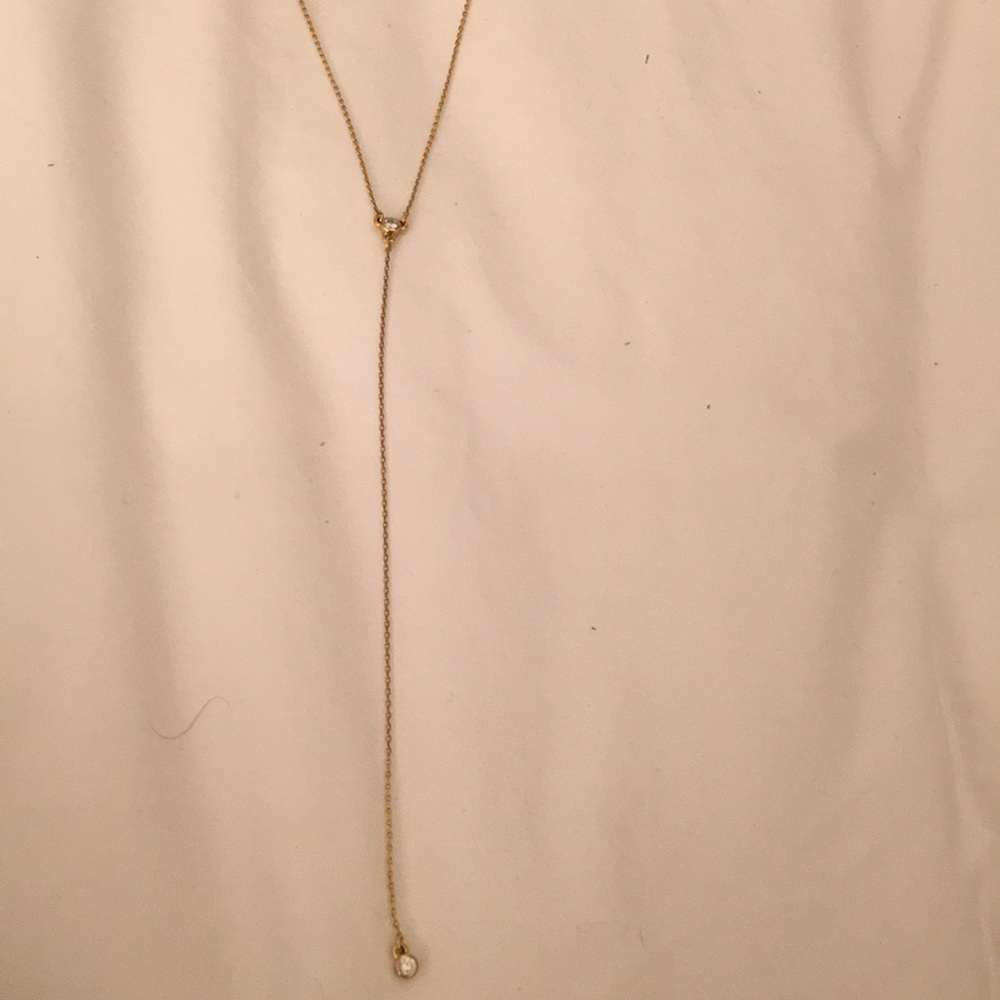 Gold lariat necklace